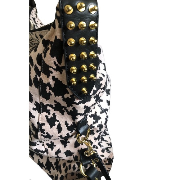 Alexander McQueen Leather Canvas Houndstooth Large Tote Crossbody - Picture 4 of 14